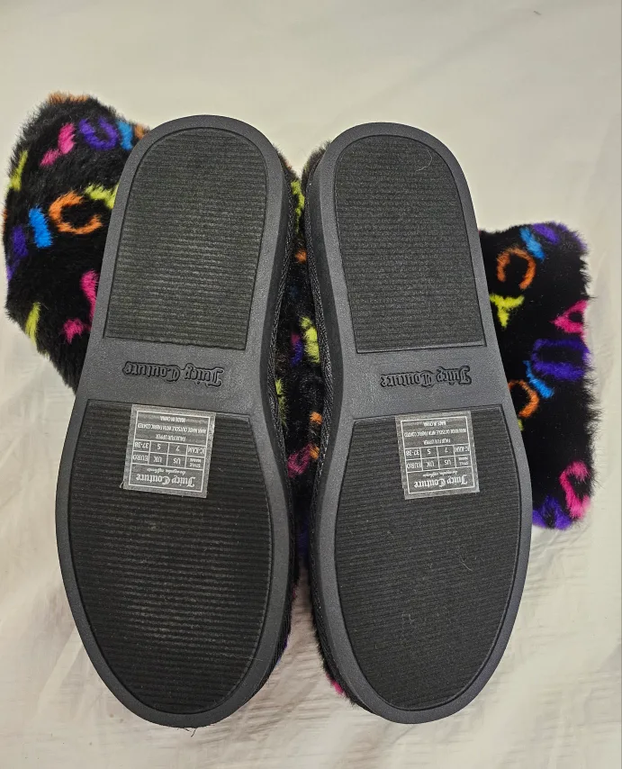 Juicy Couture Black Rainbow Letter Booties Size 7M image indicator(5)