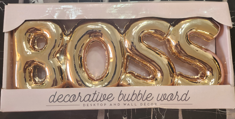 Gold BOSS Letters Decorative Bubble Word