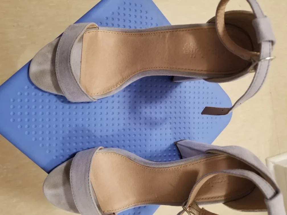 Grey Suede Heeled Sandals image indicator(2)