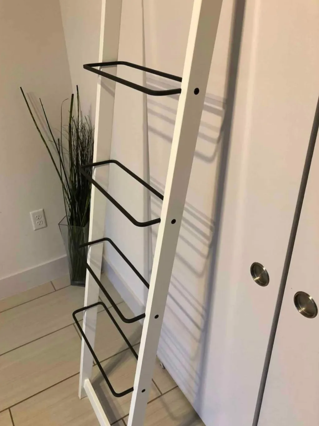 Black and white shelving, ladder thumbnail