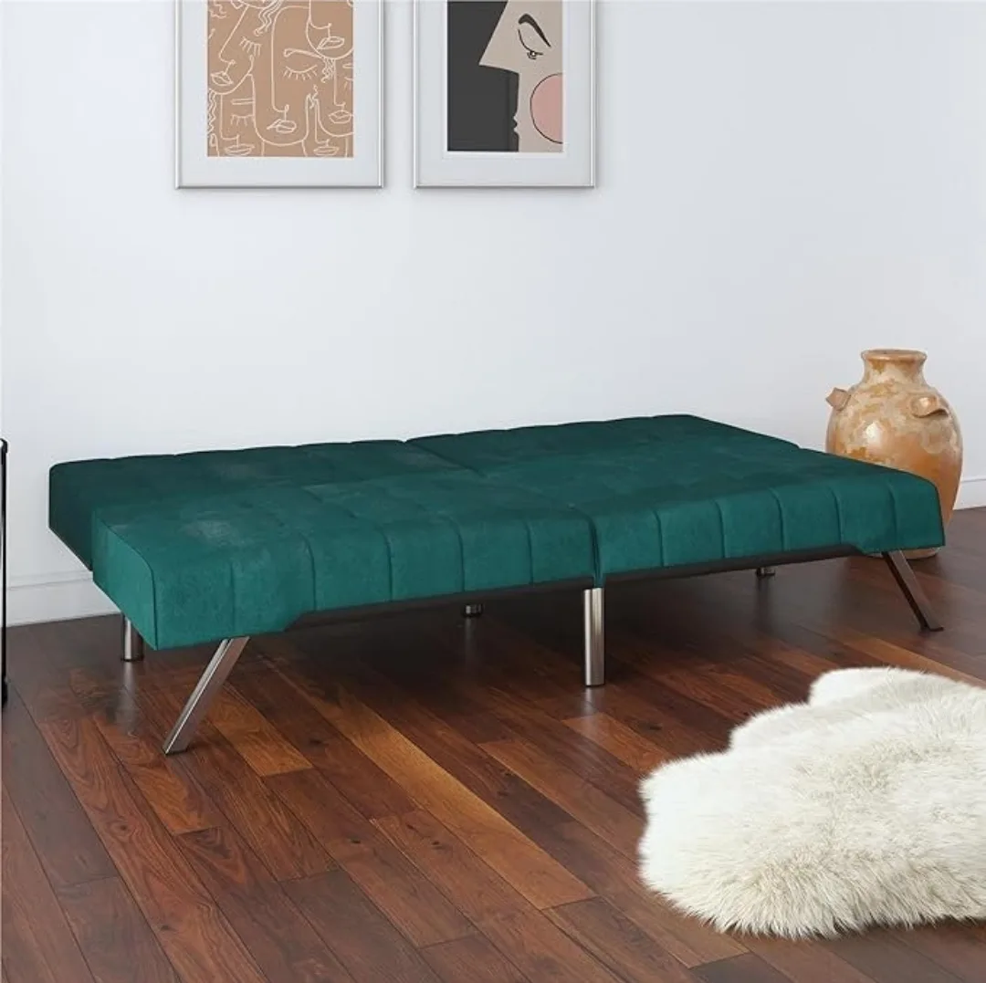 Green Futon Sofa Bed Couch with Reclining Back image indicator(5)
