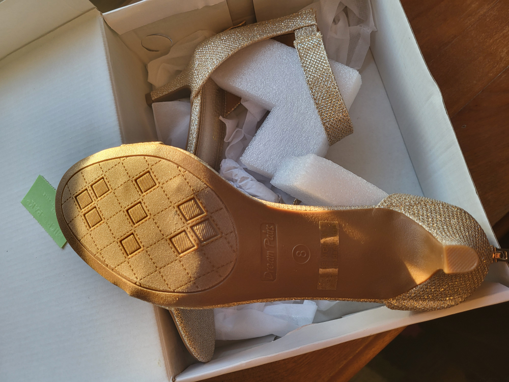 Gold Glitter Ankle Strap Heels - Dream Pairs - photo 5
