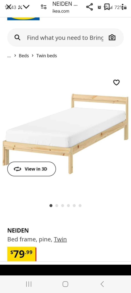 Ikea Pine Bedframe, including the slatted base