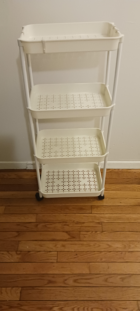 White 4-Tier Rolling Utility Cart
