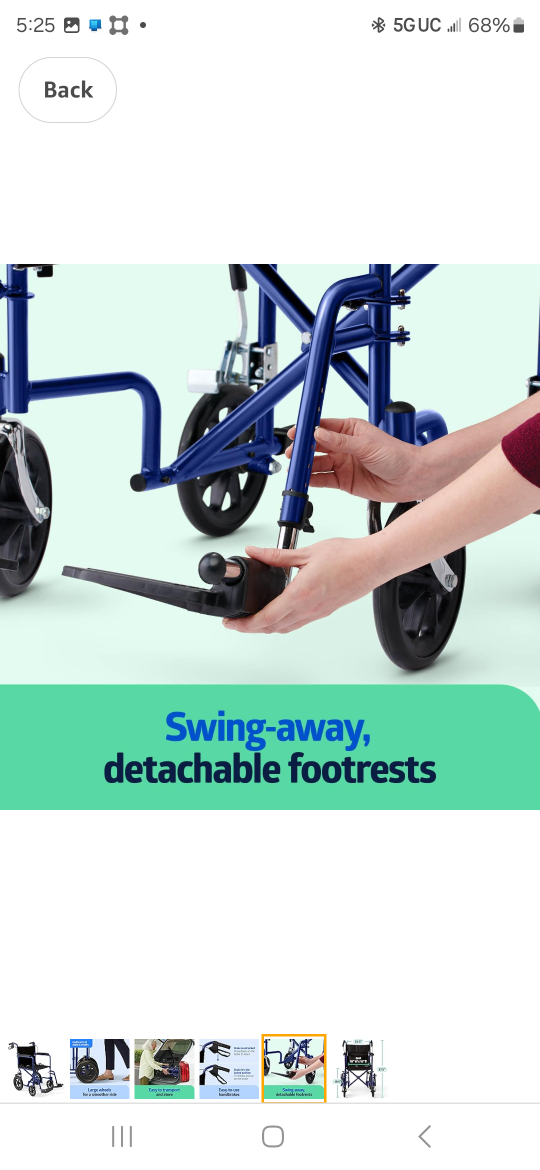 Folding Transport Wheelchair - photo 5