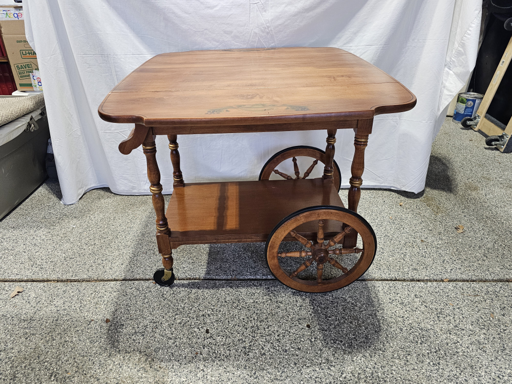 Vintage Serving Cart Bar Cart with Wheels  Drawer