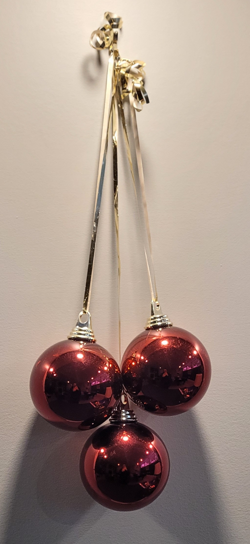 Set of 3 Red Christmas Ornaments - photo 4