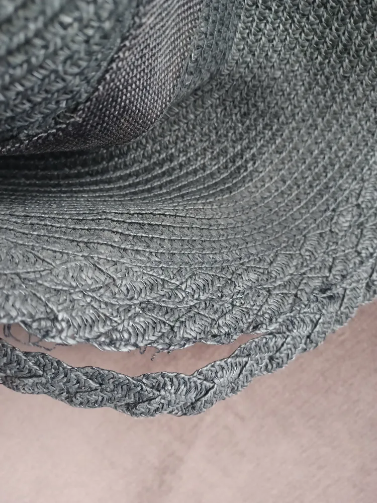 Black Straw Sun Hat with Bow image indicator(2)