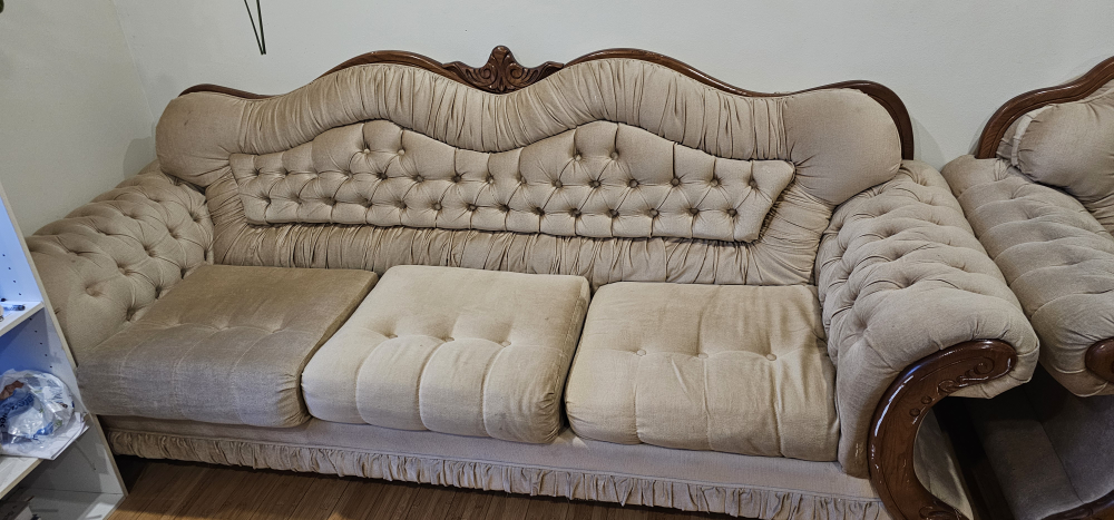 Antique beige 3-Piece Living Room couch Set