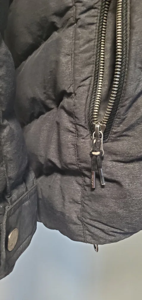 Grey Winter Puffer Jacket with Fur Hood image indicator(10)