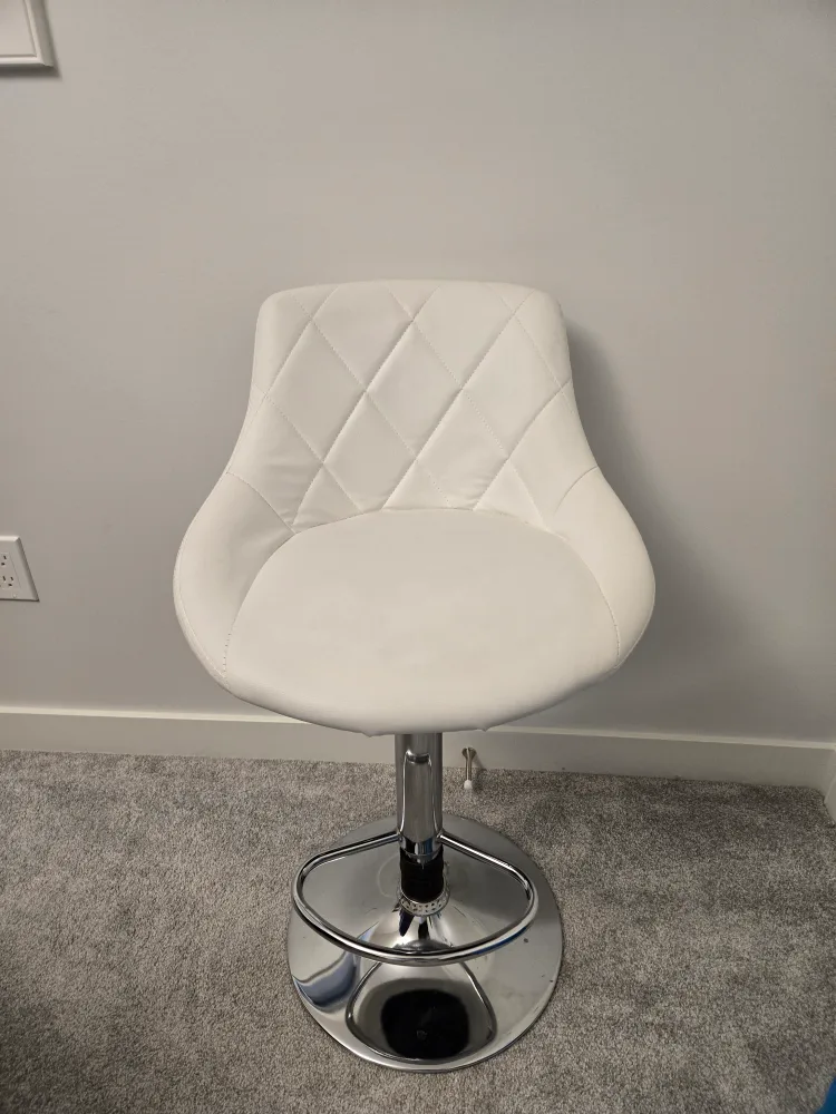 White Swivel Bar Stool - only 1 available