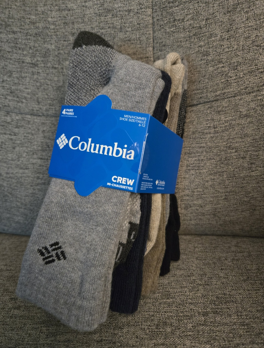 Columbia Men's Crew Socks - Wool blend - 4 pairs - photo 2