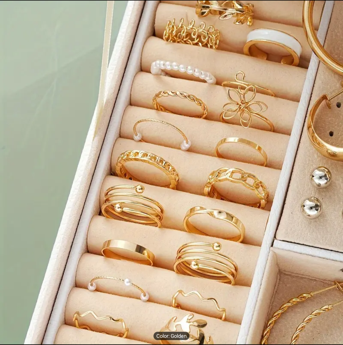 86pc Gold Layered Necklace, Earrings & Ring Set - photo 2