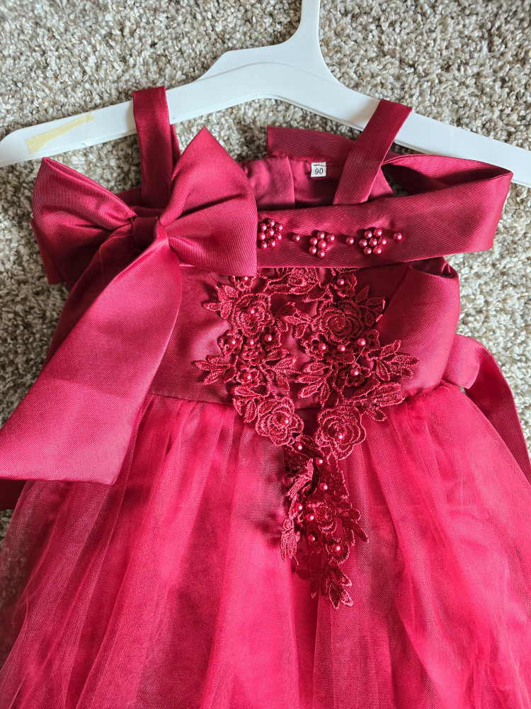 Red Baby Girl Dress with Bow
