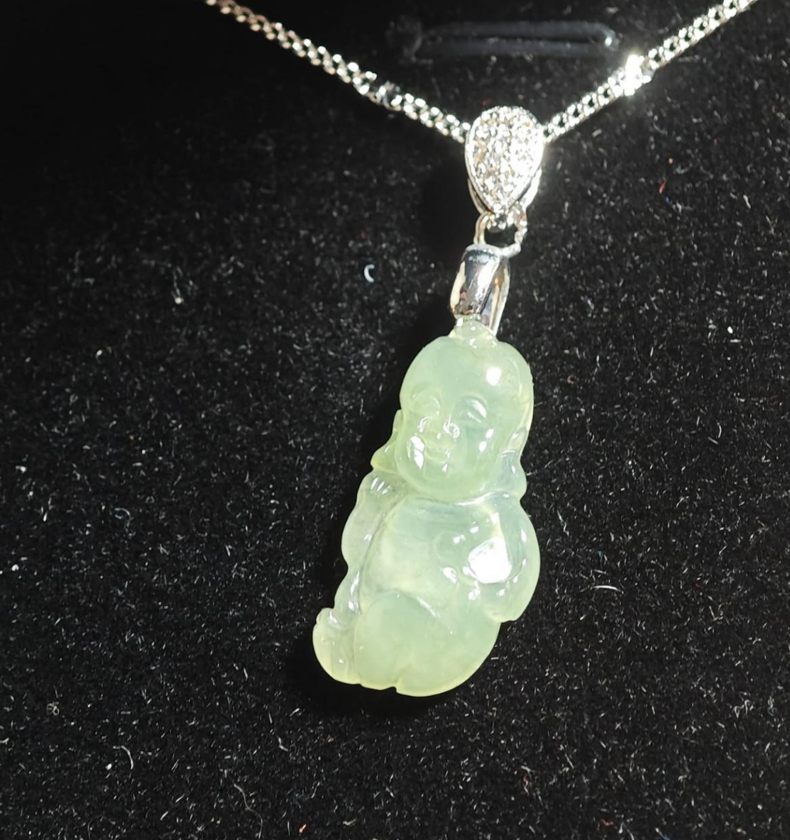 Jade Baby Buddha with Sliver Necklace - photo 2