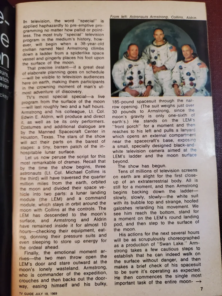 TV Guide "Moon Landing edition" 1969 Collectable image indicator(6)