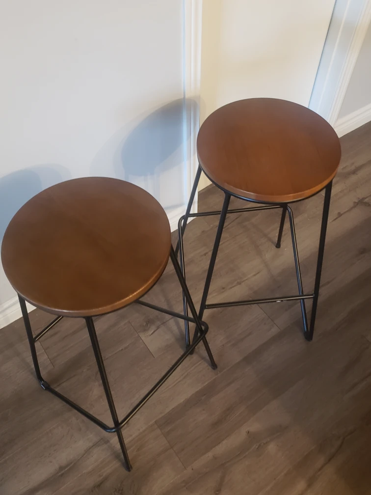 Set of 2 Canvas brand Black Metal Bar Stools - photo 2