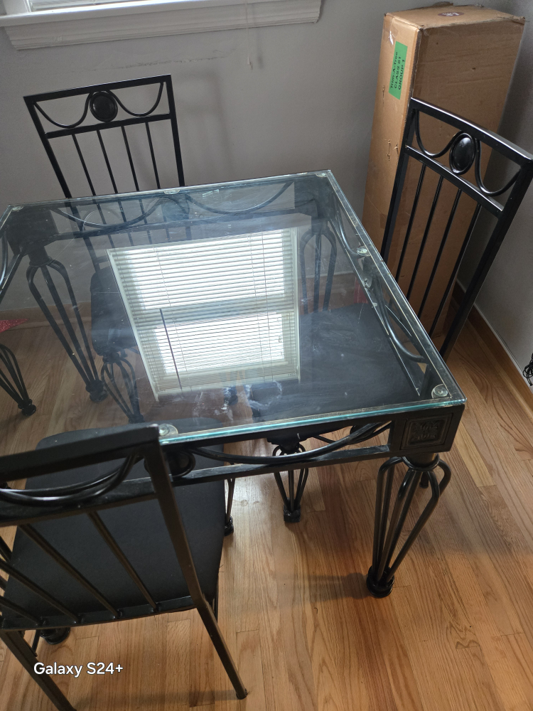Glass Top Dining Table Set