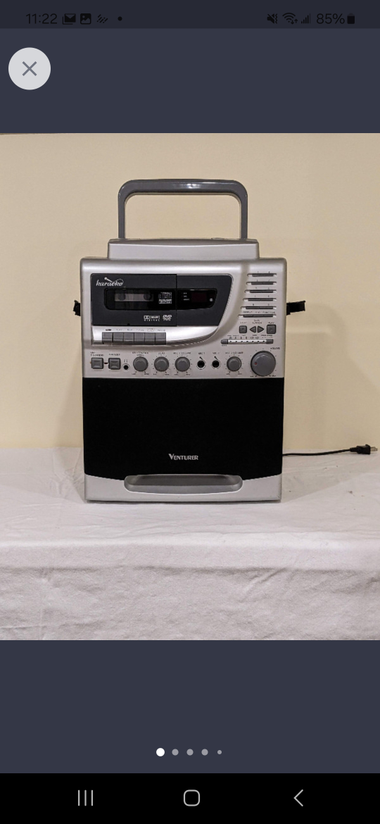 Karaoke machine w/travel case and mic; used, good condition