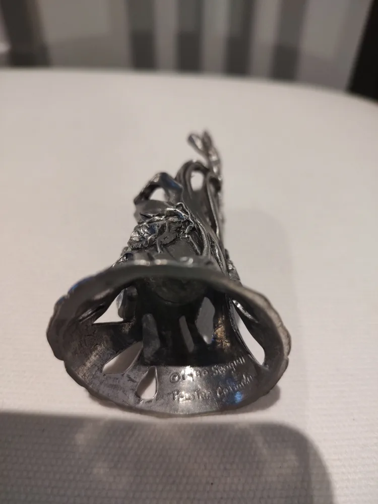 Set of 2 Pewter Candle holders with Floral Design image indicator(4)