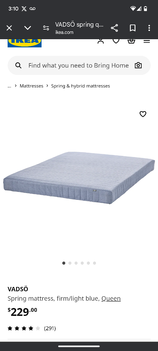 Ikea queen spring mattress 6" like new firm - photo 2
