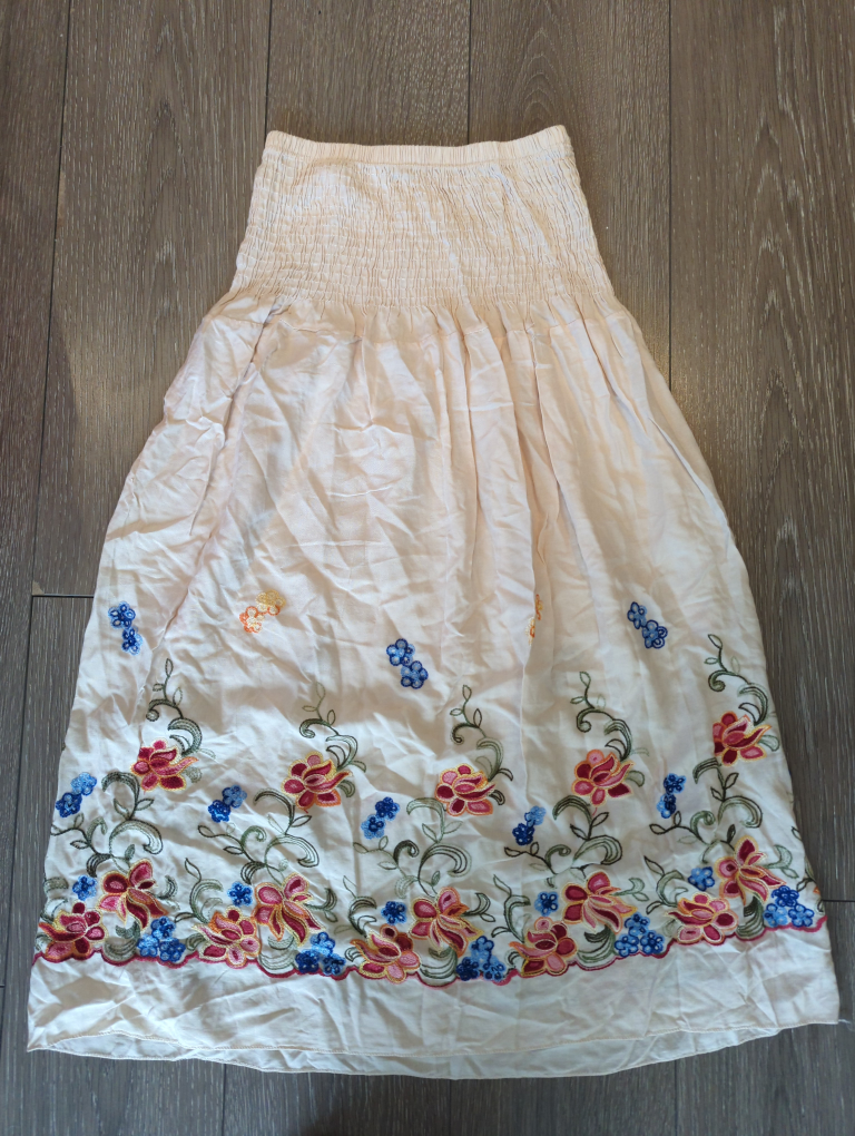 Mexican Floral Embroidered Skirt