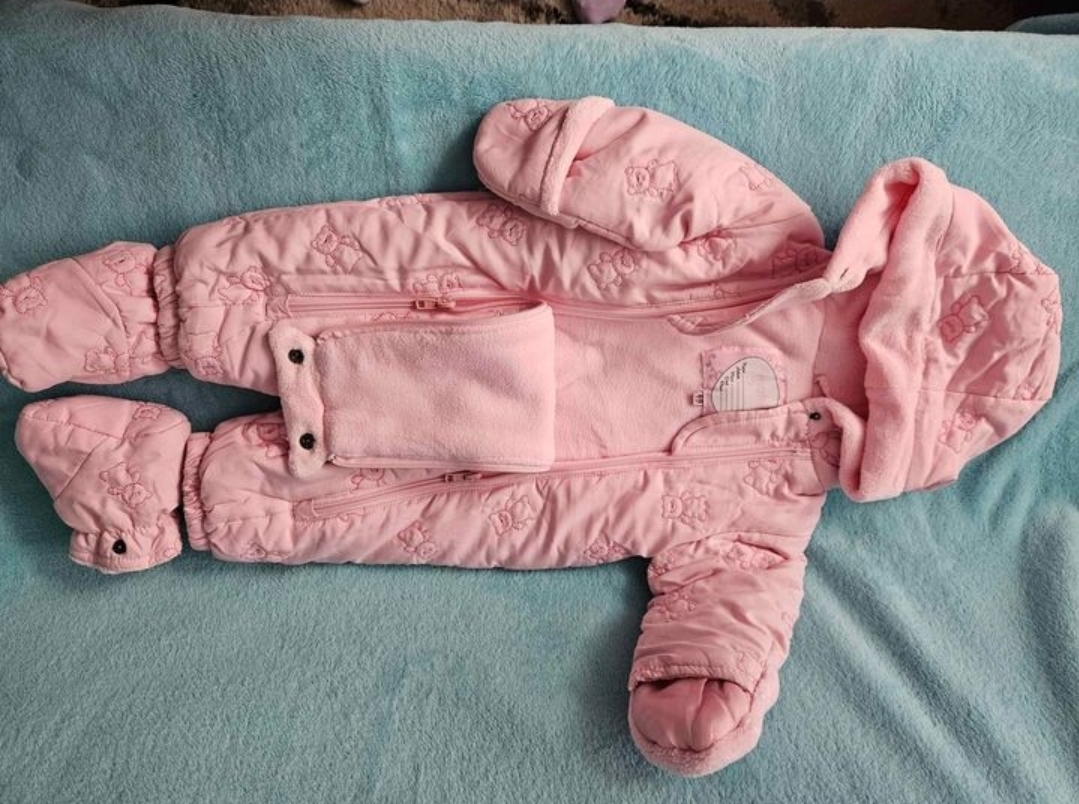 Pink Baby Winter Snowsuit Outfit from Europe