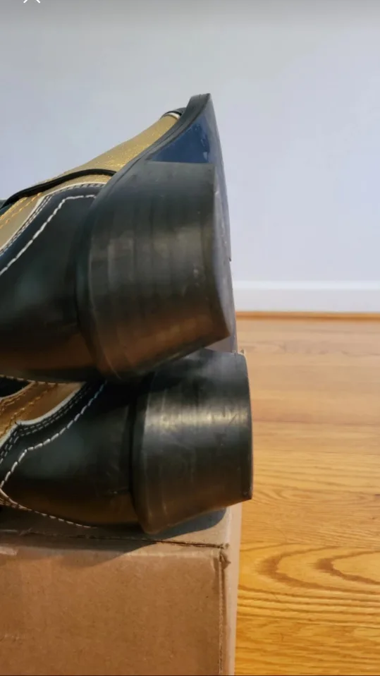 Zara Green Gold Cowboy Boots, size 7.5 US image indicator(6)