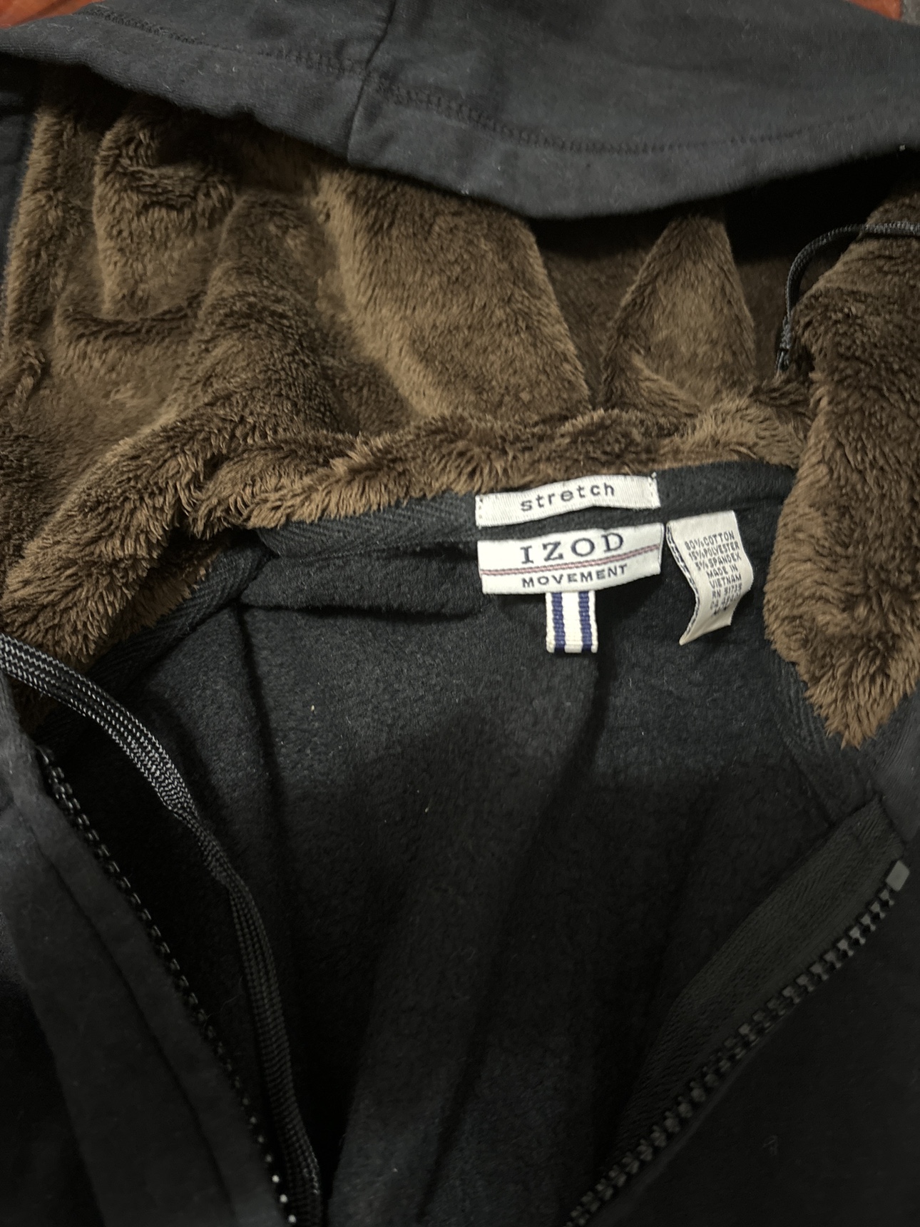 IZOD Movement Black Fleece Lined Zip Up Hoodie - photo 2