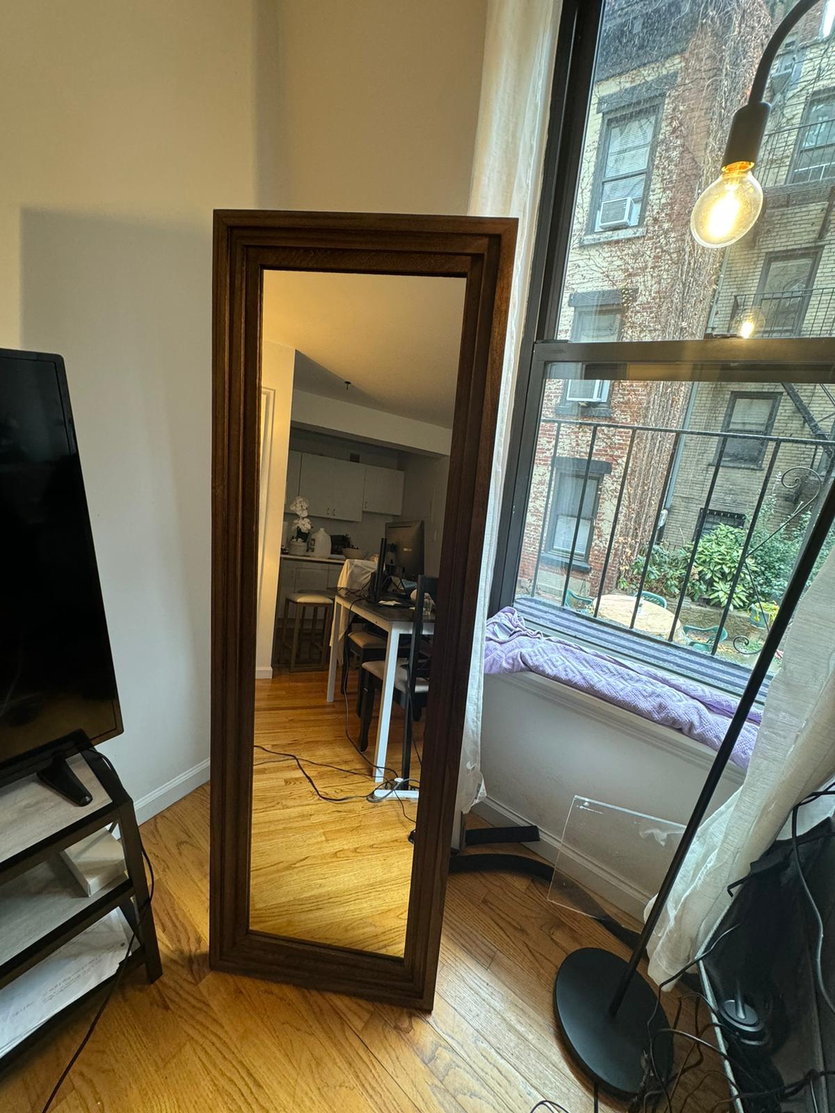 Full Length Mirror with Dark Wood Frame - photo 2