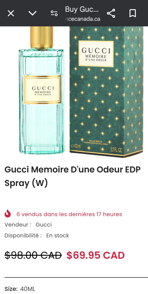 Brand New Gucci Memoire D'une Odeur EDP Spray - photo 3