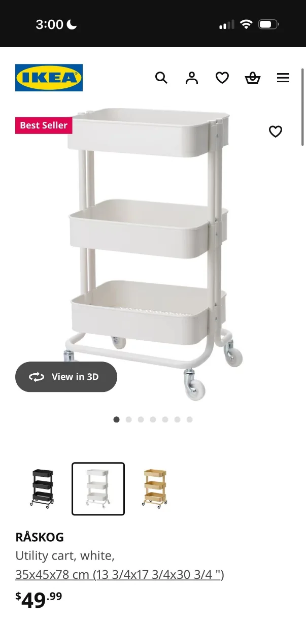 IKEA RÅSKOG Utility Cart White thumbnail