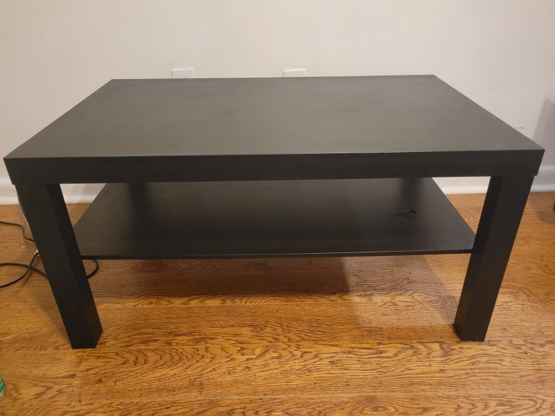 Black Coffee Table with Shelf