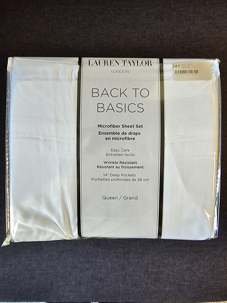 Queen Size Lauren Taylor Back To Basics Microfiber Bed Sheet Set - photo 2