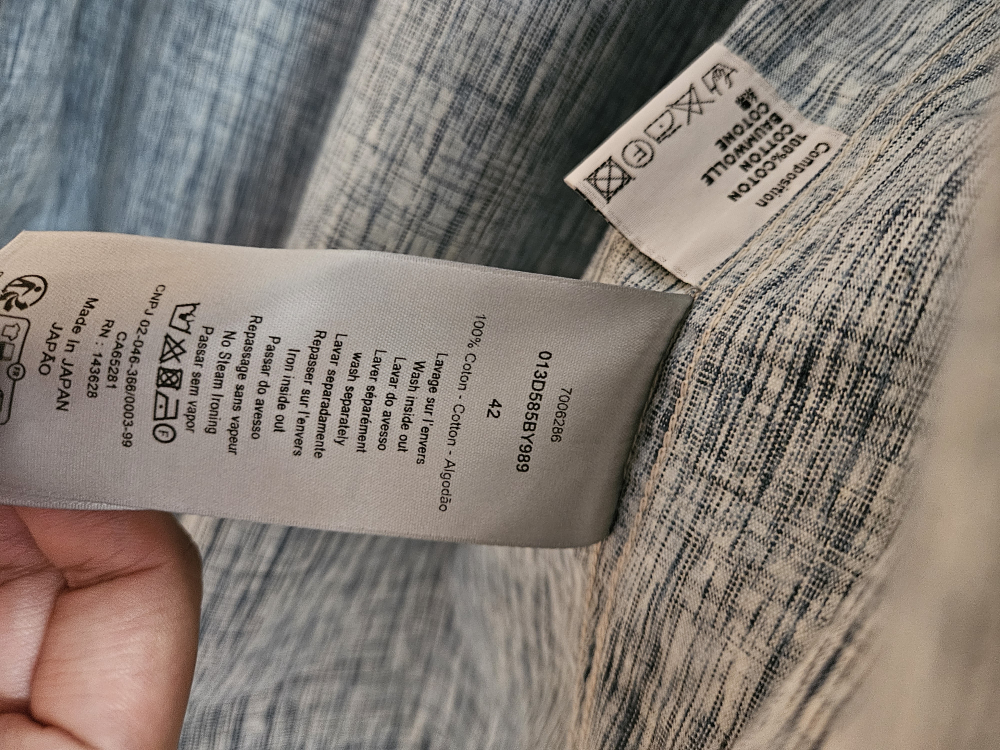 Dior Oblique Kasuri Cotton Denim Blue and white - photo 5