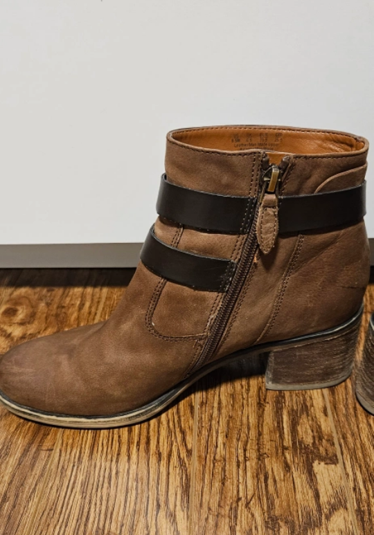 Franco Sarto Brown Ankle Boots with Buckle - photo 2