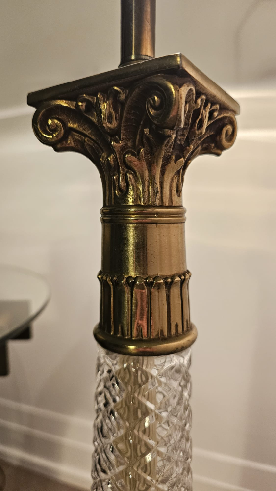 Vintage Crystal & Brass Floor Lamp - photo 2