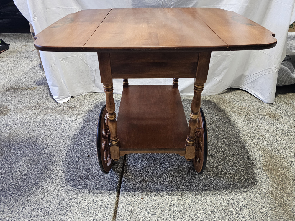 Vintage Serving Cart Bar Cart with Wheels  Drawer - photo 3
