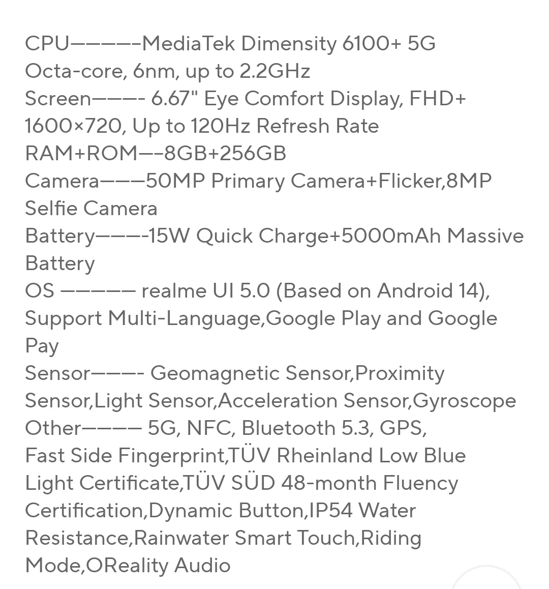 Realme 12x 5G 8GB+256GB Black image indicator(9)