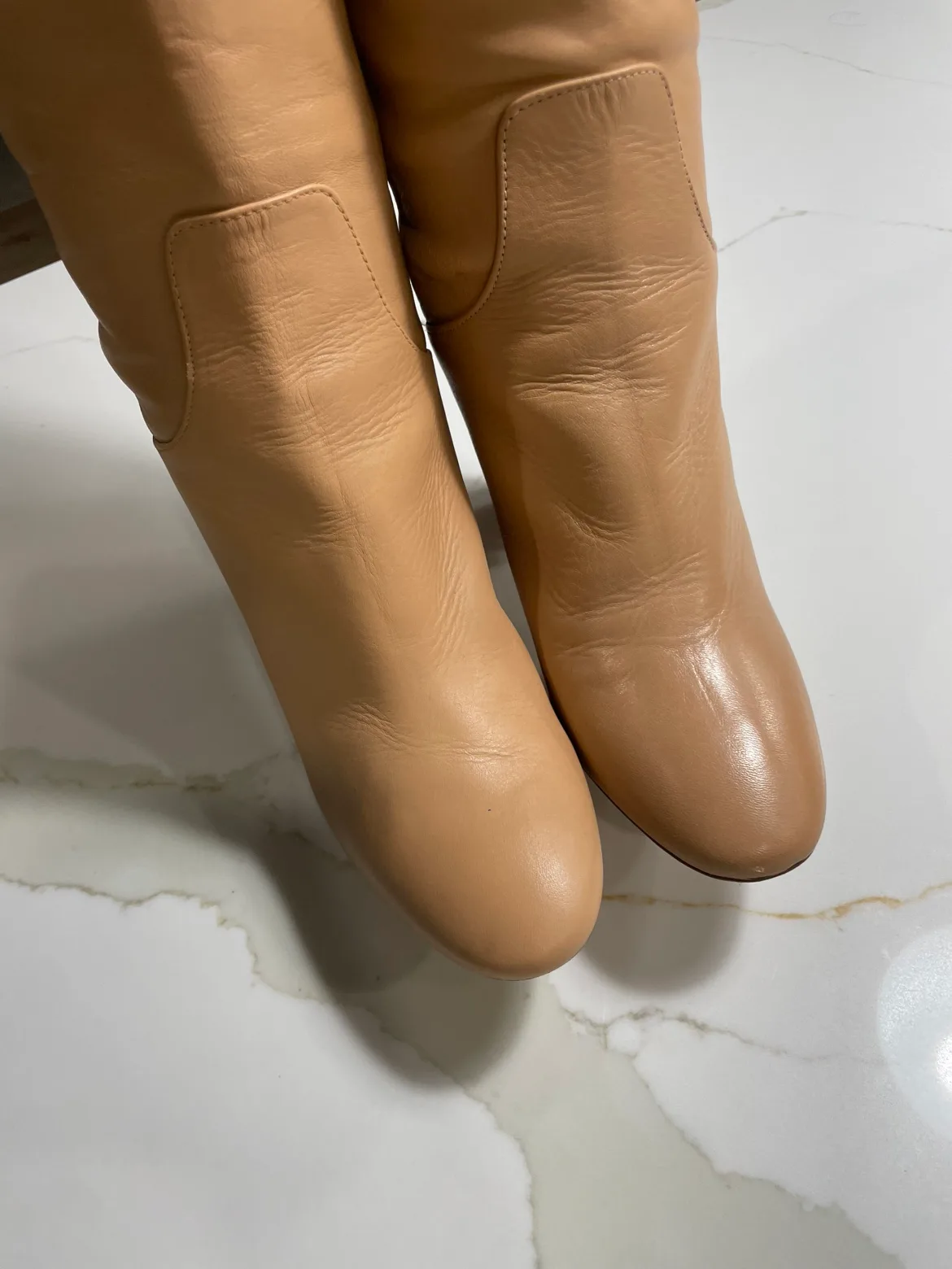 Zara tan leather boots image indicator(7)