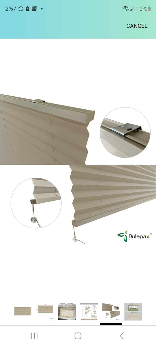 Dulepax RV Blinds Black Pleated Shades 62" x 32" - photo 3