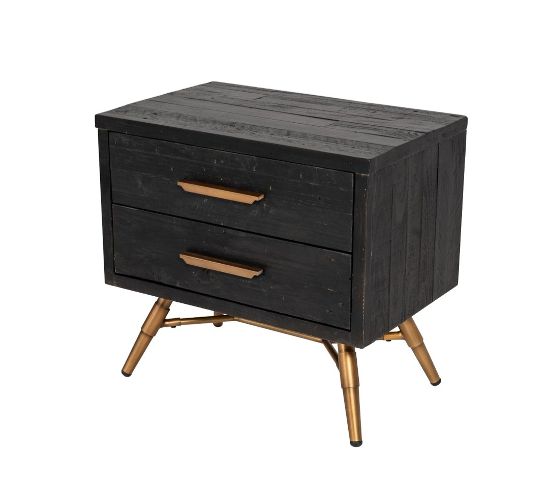 Nova Domus Tabitha Modern Dark Brown Recycled Pine Nightstand - photo 2