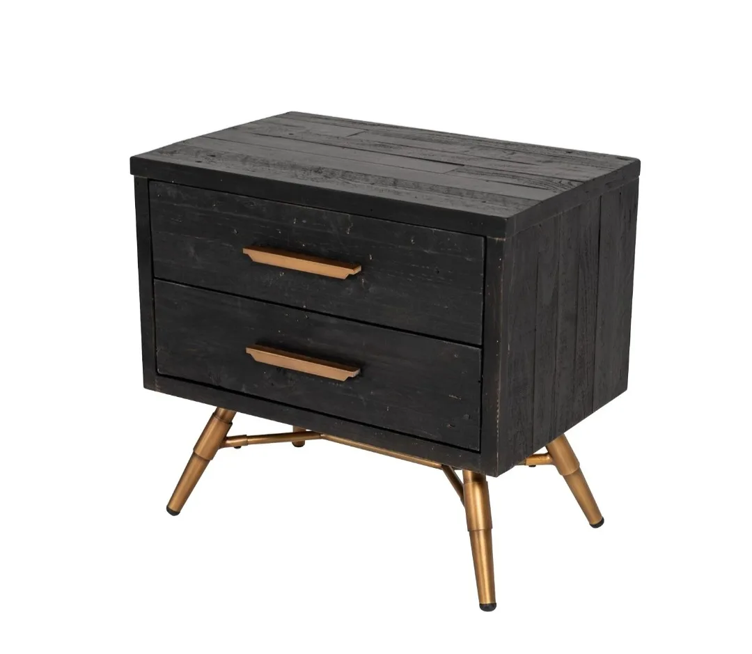 Nova Domus Tabitha Modern Dark Brown Recycled Pine Nightstand image indicator(2)