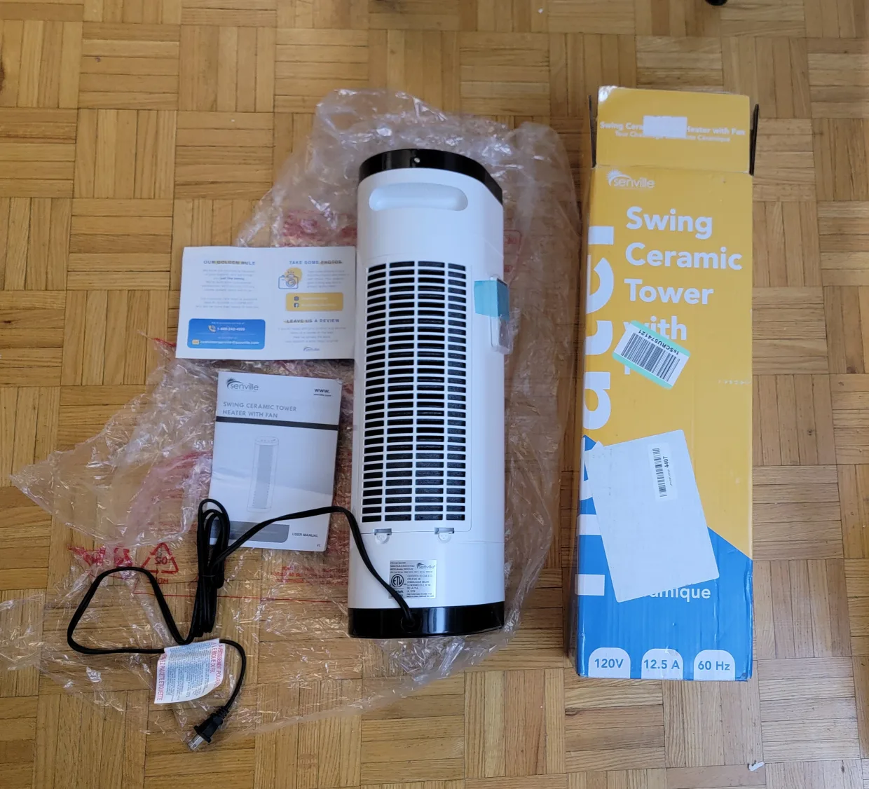 Senville 1500W Tower Fan & Space Heater for Indoor, Remote image indicator(8)