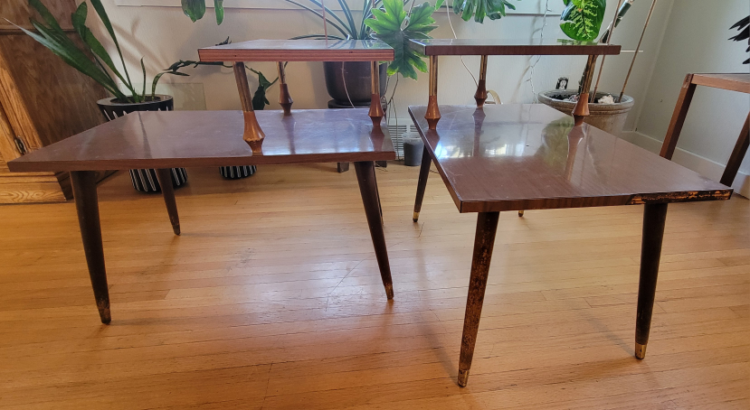 Mid Century Modern Two Tier Tables - photo 3