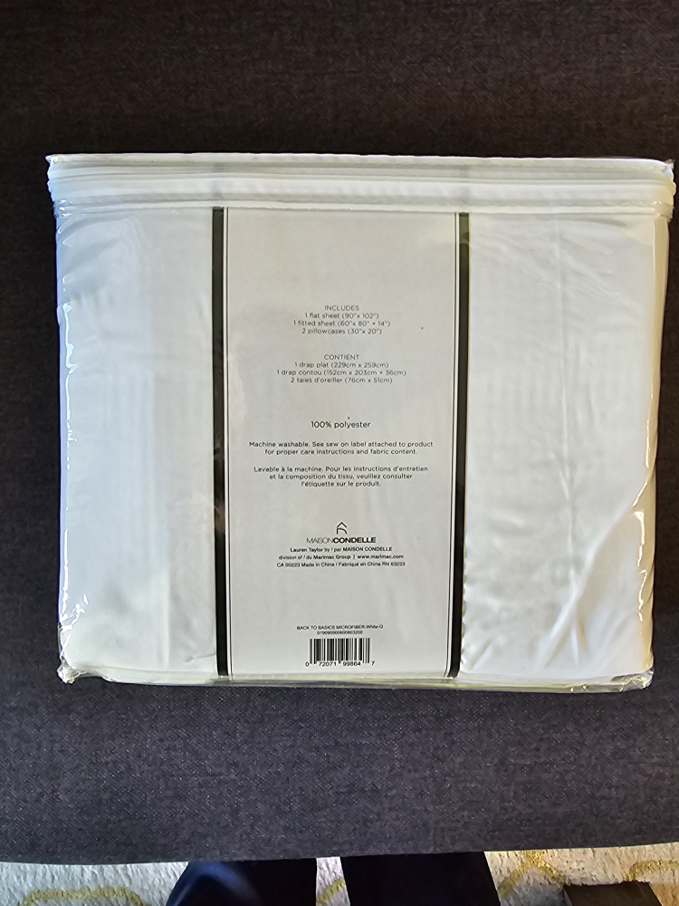Queen Size Lauren Taylor Back To Basics Microfiber Bed Sheet Set - photo 3