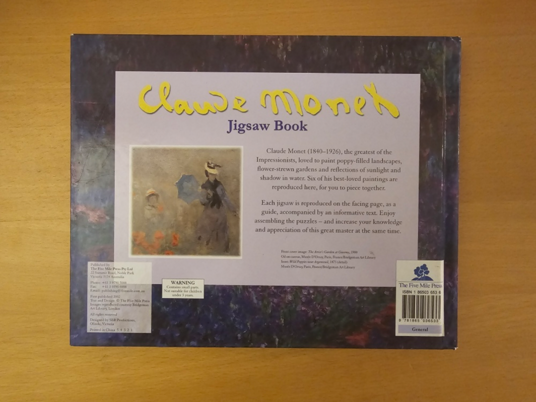 Claude Monet Jigsaw Book - photo 2