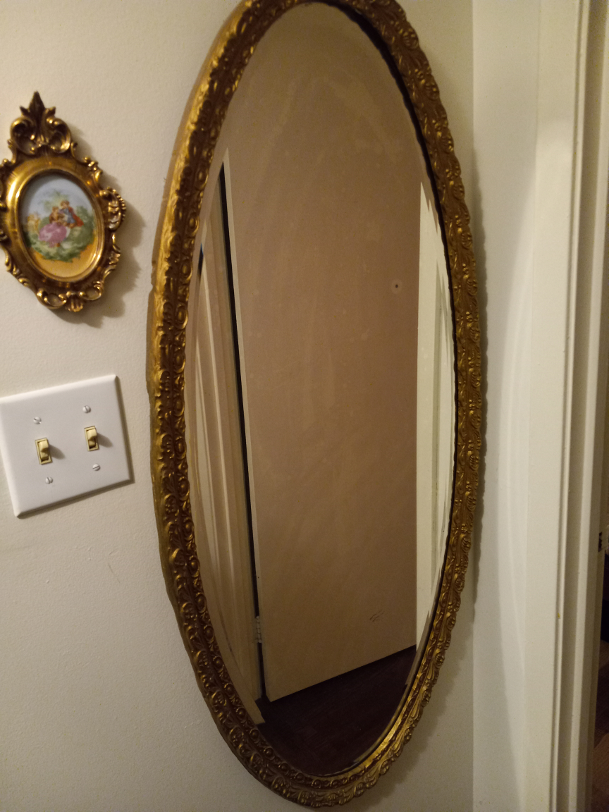 Oval Ornate Gold Mirror