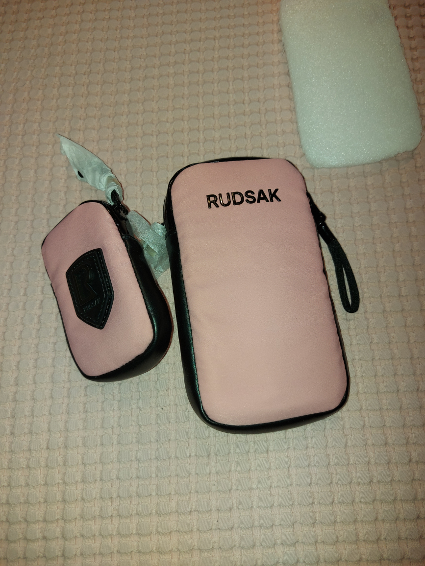 Pink and Black  RUDSAK Phone Case with change bag
