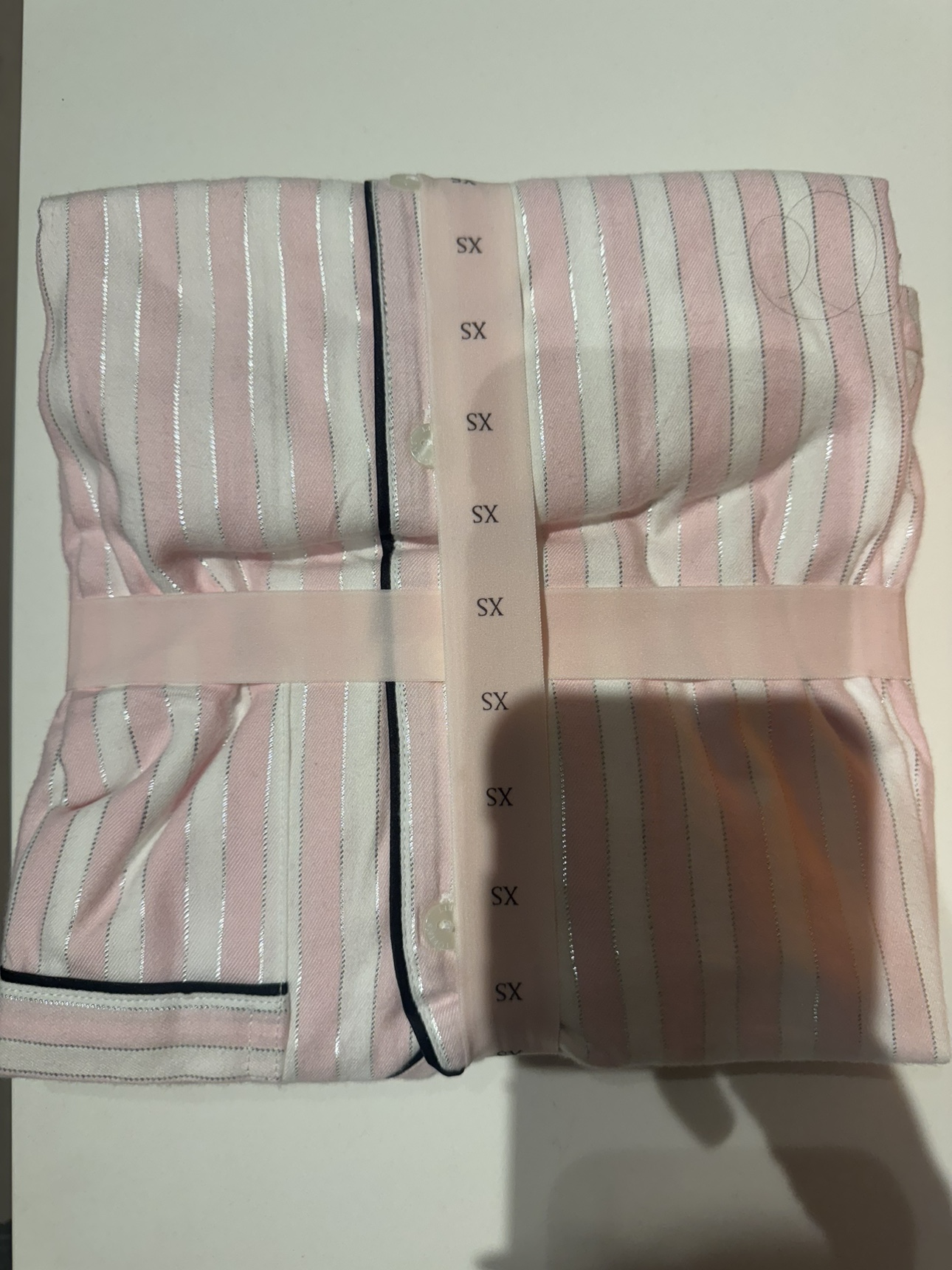Victoria's Secret Pink and White Striped Flannel Pajama Set - XS - photo 2